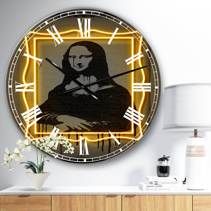 Horloge murale moderne Mona Lisa Neon, Surdimensionné