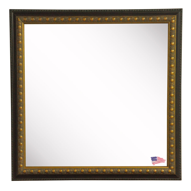 Miroir mural carré traditionnel cameo, H 33,5 po x l 33,5 po