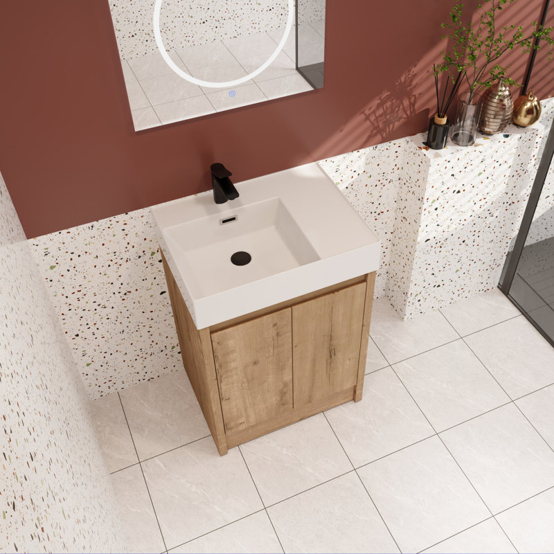Yoichi 23.94'' Single Bathroom Vanity with Resin Top