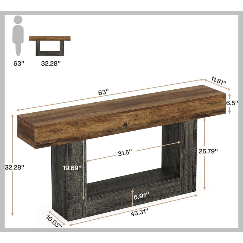 Wooden Console Table, Narrow Long Wood Sofa Table, Living Room Table Rectangular Sofa Table Behind The Couch