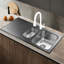 Belfry Kitchen Carrington 500mm W Double Bowl Stainless Steel Inset Kitchen Sink with 1 Faucet Hole