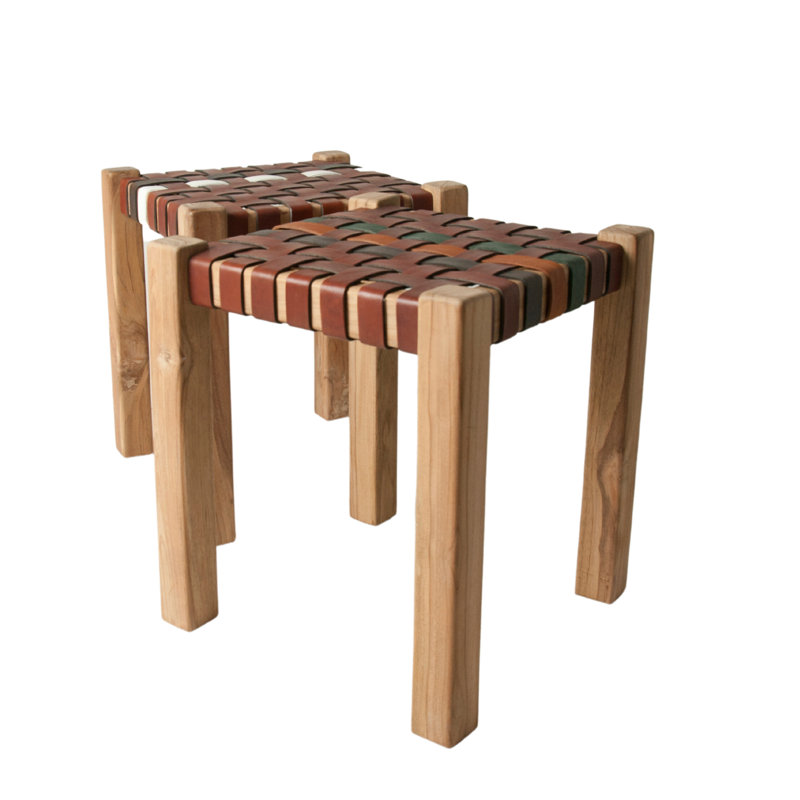 Set of 2 Manders Striped Stools