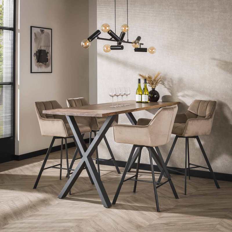 Kathy Counter Stool with Metal Frame, Champagne