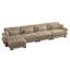 Canapé modulaire en L en forme de L, canapé convertible 4 places modulaire profond pour le salon, coussins de canapé d'angle rembourrés en velours moderne, coussins décoratifs et accoudoirs Blostered-685891745-685891749