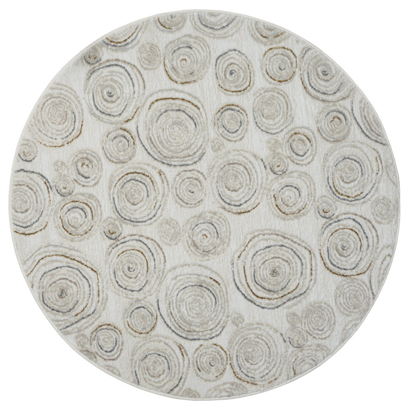 Penelope cream Rug, Round 120cm
