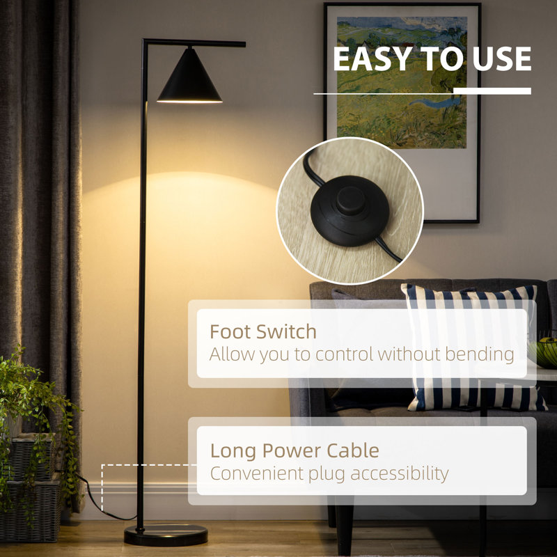 Coriss 60.25'' Task Floor Lamp Set, Black, Black