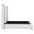 Tall Headboard Upholstered Bed With Vertical Striped And Wingback Design