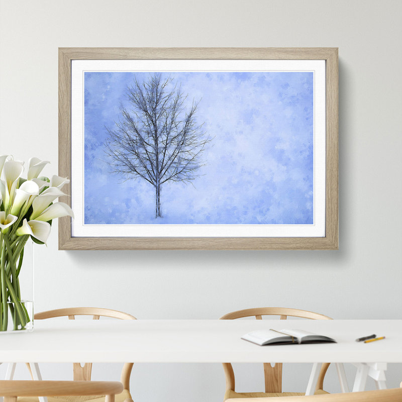 Tree in the Winter Vol.1 - Picture Frame Graphic Art, 48cm H x 65cm W x 2cm D, Oak