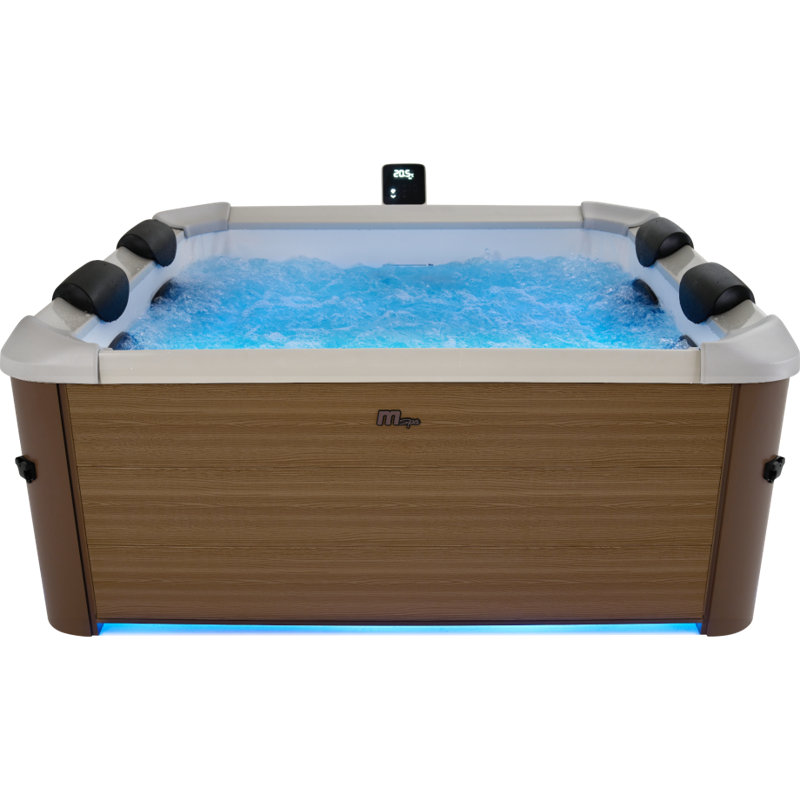 MSpa Oslo 4-6 Person Portable Hot Tub - 13A Plug & Play Carbon-Grey, Amber