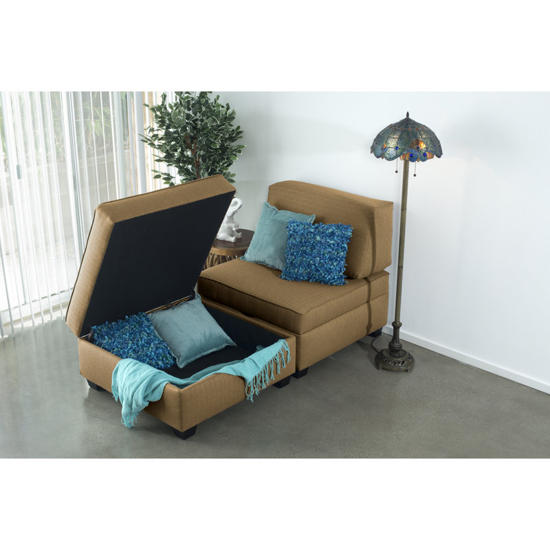 Salon méridienne modular Anke, Polyester moka