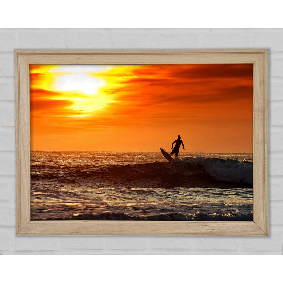 Gerahmtes Bild Sunset Surfing