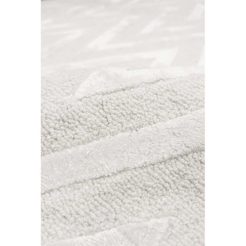 Tapis ivoire en soie et laine touffetés à la main, Rectangle de 5 pi x 8 pi