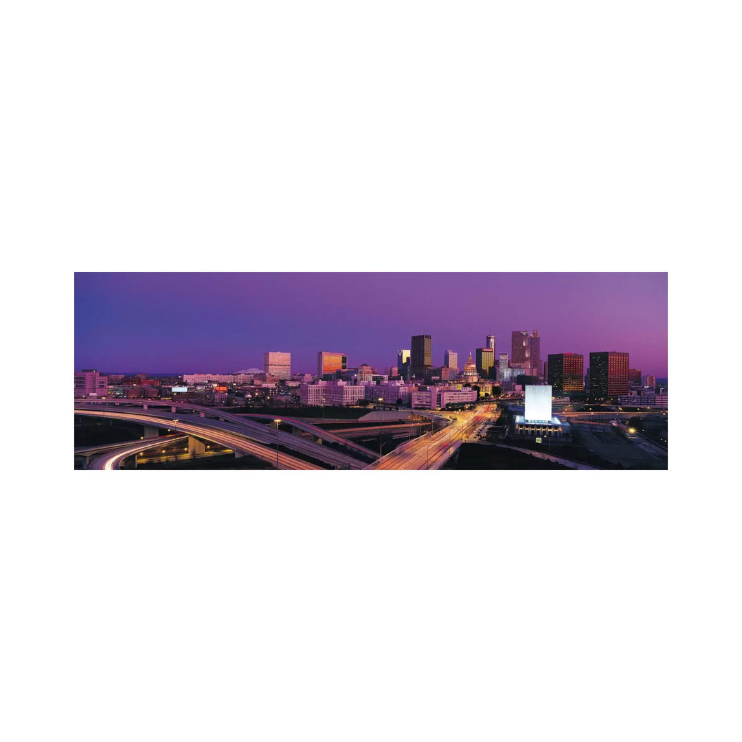 Atlanta Panoramic Skyline Cityscape (Sunset) by Unknown Artist - Wrapped Canvas Panoramic Print