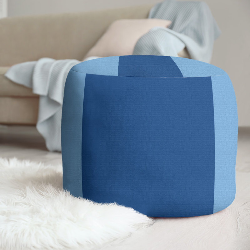 repose-pieds rond 20,5", Bleu poudre / bleu royal