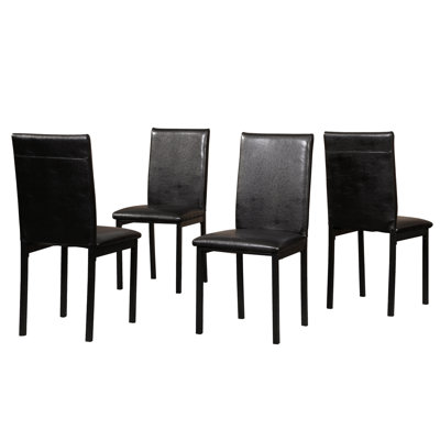 Noyes Ivan Seat Metal Frame Dining Chairs, Set Of 4