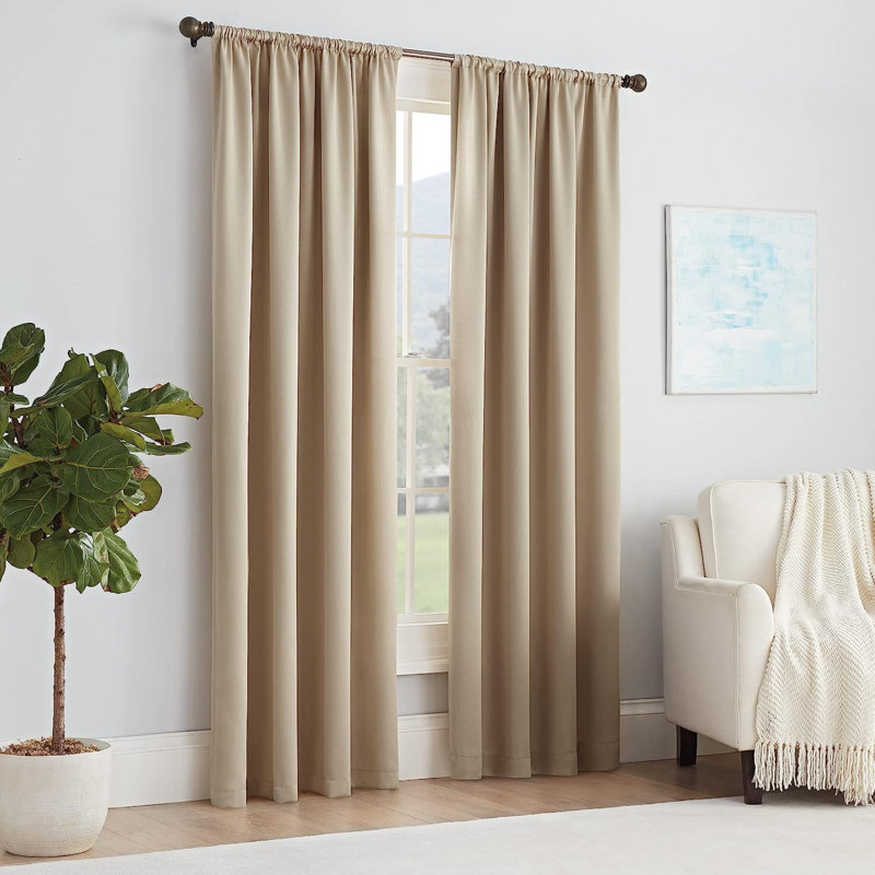 Blackout Curtain Single Panel, 54" W x 54" L, Taupe