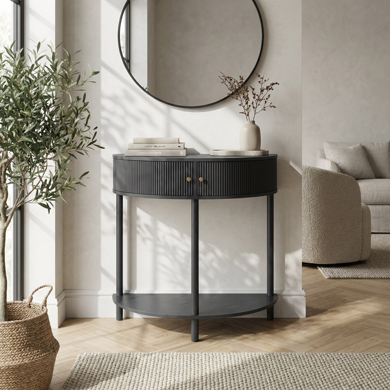 Console demi-lune Artisan-Wave, Dark Grey