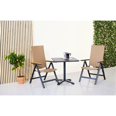 2 - Person Wicker Patio Dining Set with Square Table