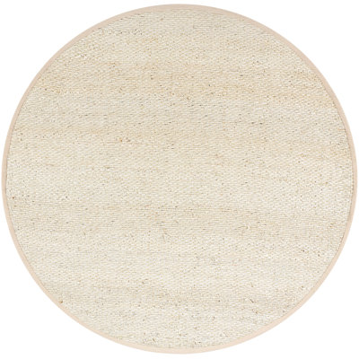 Tapis uni en jute de couleur unie à tissage plat brun clair