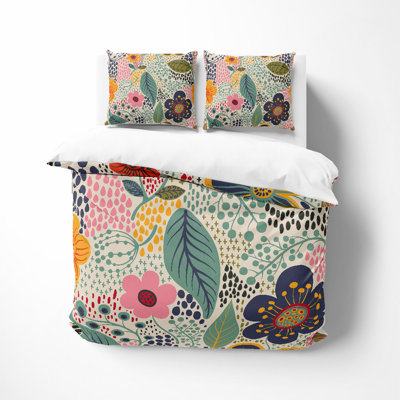 Machine Printed Floral Duvet Cover