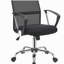 Chaise de bureau pivotante mâle et noire en chrome