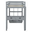 Lit mezzanine simple en bois massif polyvalent avec rangement - parfait pour étudier et jouer