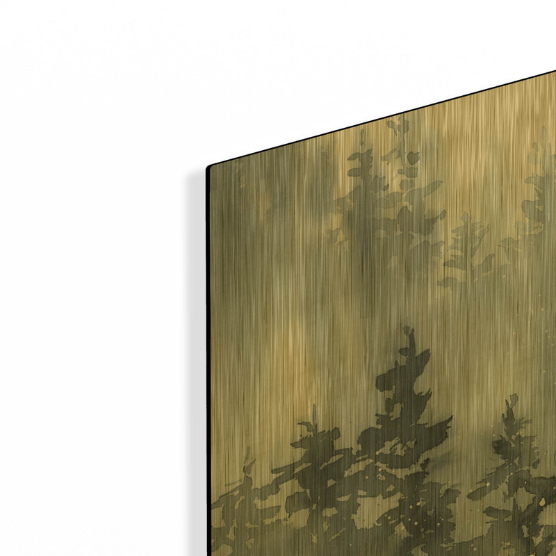 «Misty Forest I» par Katrina Pete, art mural en métal doré, 24 po x 24 po, 24 po x 24 po