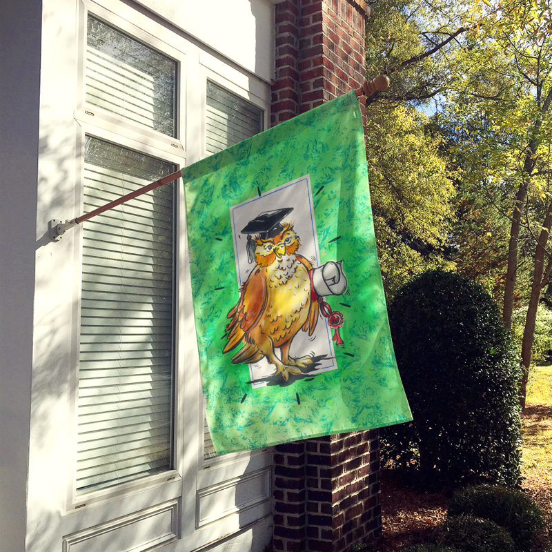 Drapeau de jardin à 2 côtés, diplômes the wise hibou, H 28 po x l 40 po