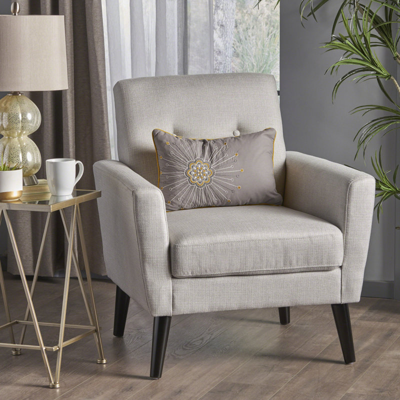 Chaise d'appoint confortable en tissu, design moderne gris clair pour la maison