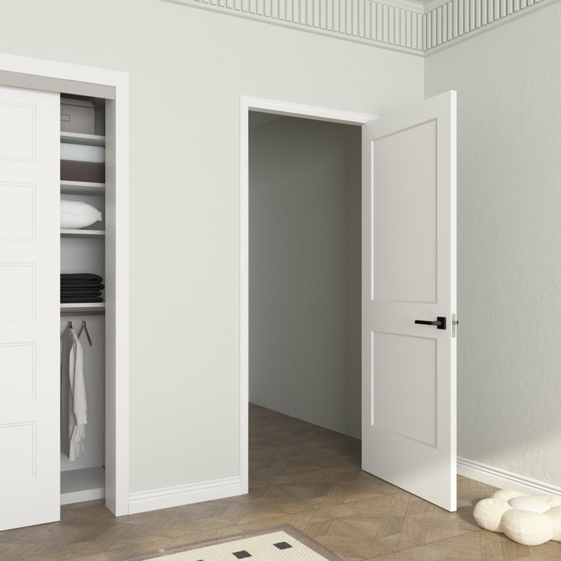 32 po x 80 po Dalle de porte intérieure moulée en composite blanc 2 pièces, 32 po x 80 po