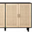 Rangement décoratif à 4 portes, noir - pour chambre à coucher, salon, bureau, construction, grande capacité de rangement, tablette réglable, facile à assembler et à nettoyer