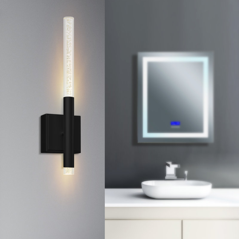 Thurso Steel LED Armed Sconce, Black