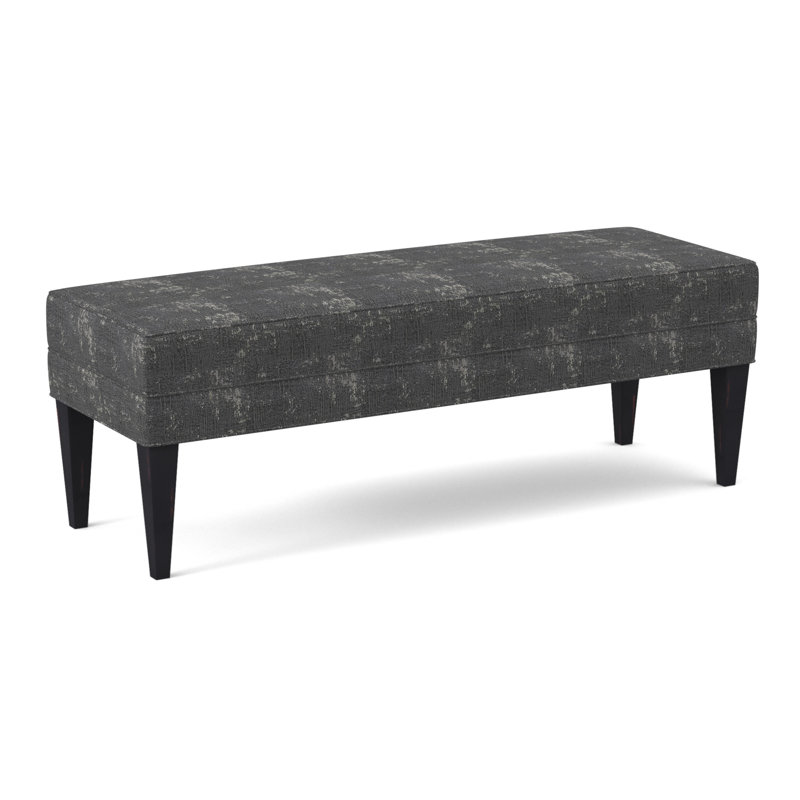 Livery Upholstered Bench, Vintage Ebony, Filigree Ivory