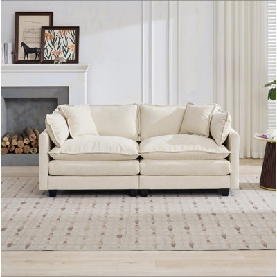 Cloud Sofa Loveseat (Ottoman Is Not Included), Modern Sectional Couch, For Living Room Bedroom And Apartment, Comfy Double Layer Upholstered Seat Cushion, Breathable Chenille Fabric