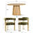Bingham 4 - Person Dining Table Sets With 52'' Round Table & 4 Upholstered Chenille Gold Chairs-1310289645