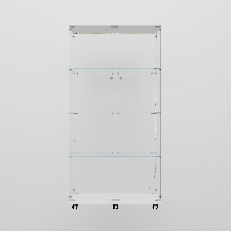 Tempered Glass Display Cabinet, White