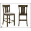 Ensemble de salle à manger 7 pièces à hauteur de comptoir avec table magnifiquement conçue, base robuste en tréteaux et chaises rembourrées pour un charme naturel-413850897