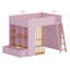 Lit mezzanine avec échelle, tablettes de rangement et tablettes ouvertes-4651185