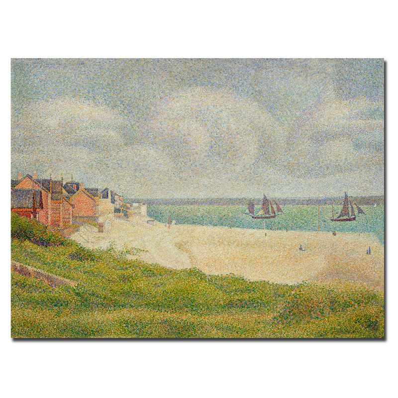 Georges Seurat Landscape Canvas Art with Wooden Frame