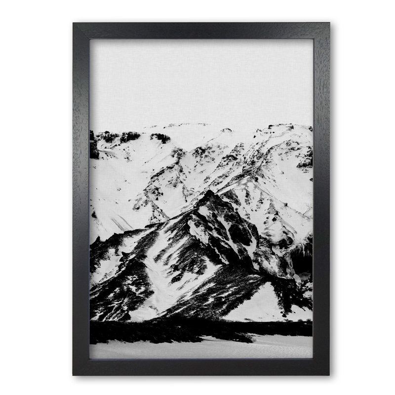 Minimalist Mountains - Print, 60 cm H x 42 cm W x 5 cm D, Black Grain Frame