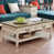 Plateau gris / base en bois beige sélectionné