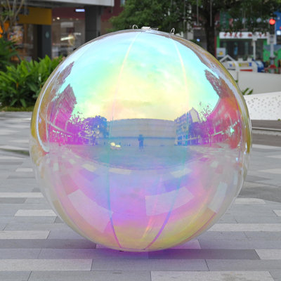  Yescom 48" Inflatable Mirror Ball Giant Reusable Hanging Large Disco Balloon Decoration for Party Wedding Event Concerts Stage Decor Iridescent