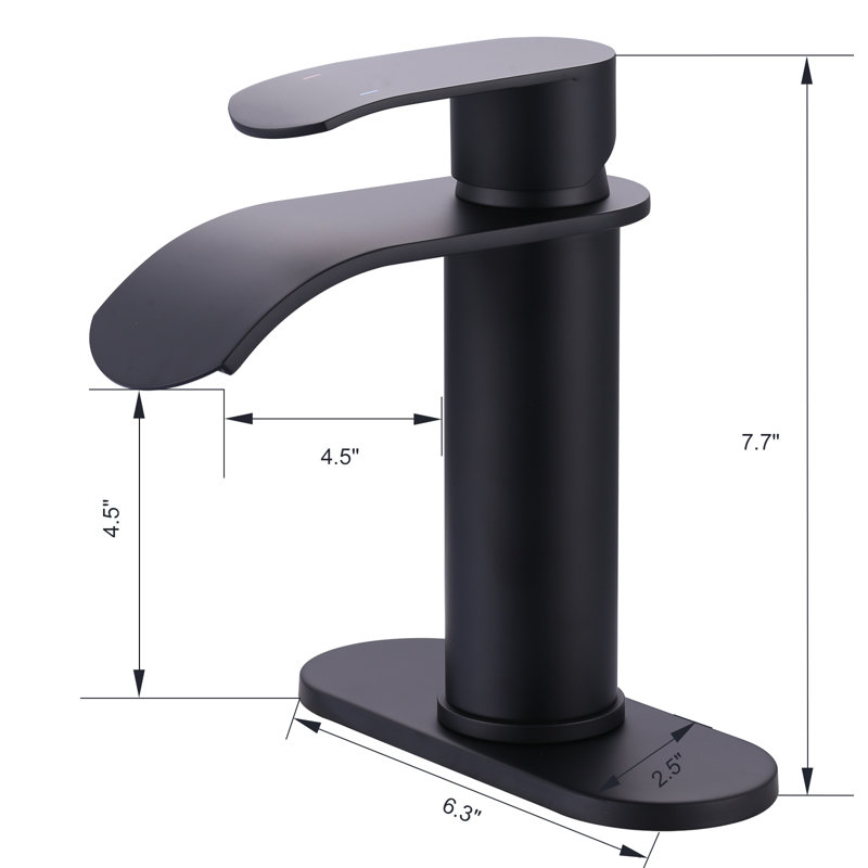 Single-Hole Single-handle Bathroom Faucet with Drain Assembly, Matte Black