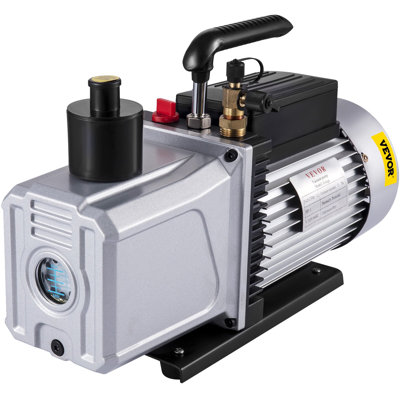 Vacuum Pump 12CFM 1 HP Single Stage Air Conditioning Vacuum Pump 110V 5PA Ultimate Vacuum Refrigerant HVAC Air Tool Rotary Vane Vacuum Pump for Automobile Vacuum Evacuation (1-Stage, 12CFM)