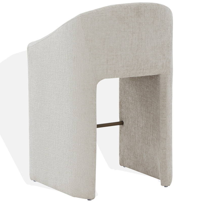Kagan Chenille Counter Stool, Cream, Bar Stool (30.7" Seat Height)