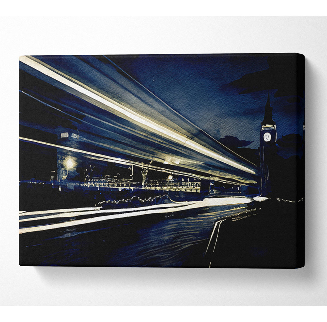 London Blue Nights - Kunstdrucke auf Leinwand - Wrapped Canvas