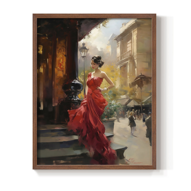 Reproduction encadrée WOMEN Series CDLXII - bois massif, H 11 po x l 9 po, Noyer