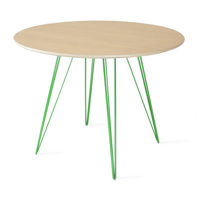 Williams Walnut Round Metal Base Dining Table