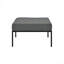 Ensemble de patio en tissu et finition noire (1 fauteuil avec accoudoirs, 1 repose-pieds)-1575168346