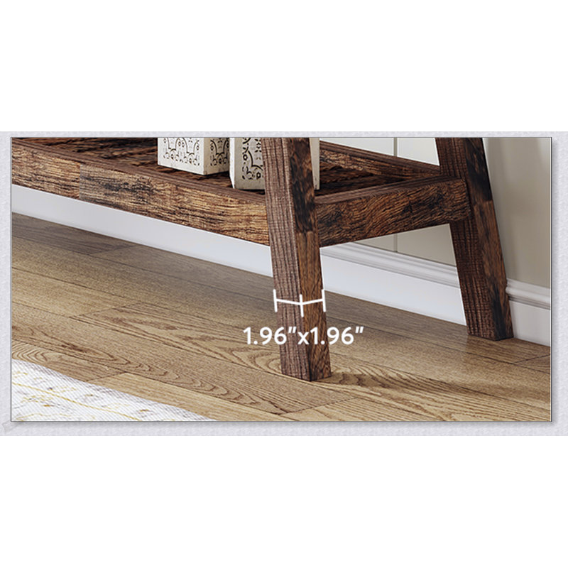 70.9 Inches Extra Long Farmhouse Console Table, Solid Wood Entryway Table With 2-Tier Open Storage, Rustic Narrow Sofa Table For Hallway And Living Room
